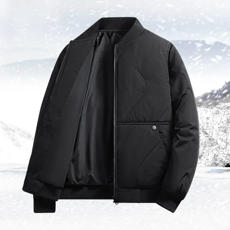 Herren Gepolsterte Thermo-Bomberjacke mit Stehkragen, Reißverschluss & isolierender Wattierung Nord Taschen