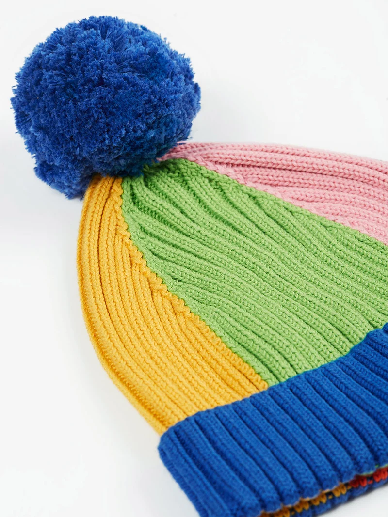 Rainbow Rib Bobble Hat
