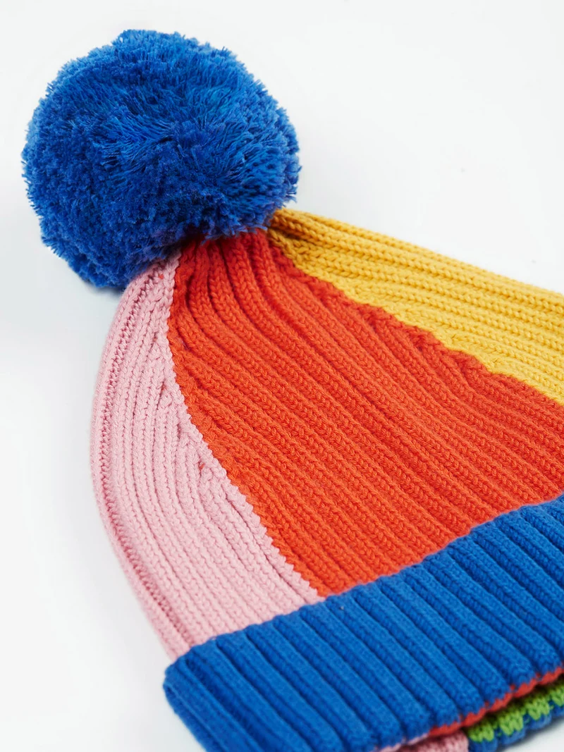 Rainbow Rib Bobble Hat