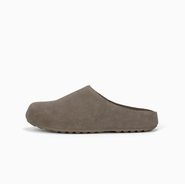 Damen Geschlossene Veloursleder-Pantolette mit gepolstertem Komfortfußbett Nord Taschen