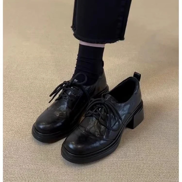Damen Elegante Schnür‑Derby mit mittelhohem Blockabsatz und profilierter Plateau‑Sohle Nord Taschen