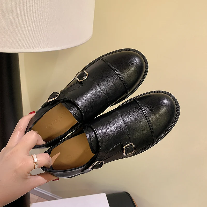 Damen Doppel-Monkstrap-Brogues aus Glattleder mit Brogue-Perforation und Komfortfußbett Nord Taschen