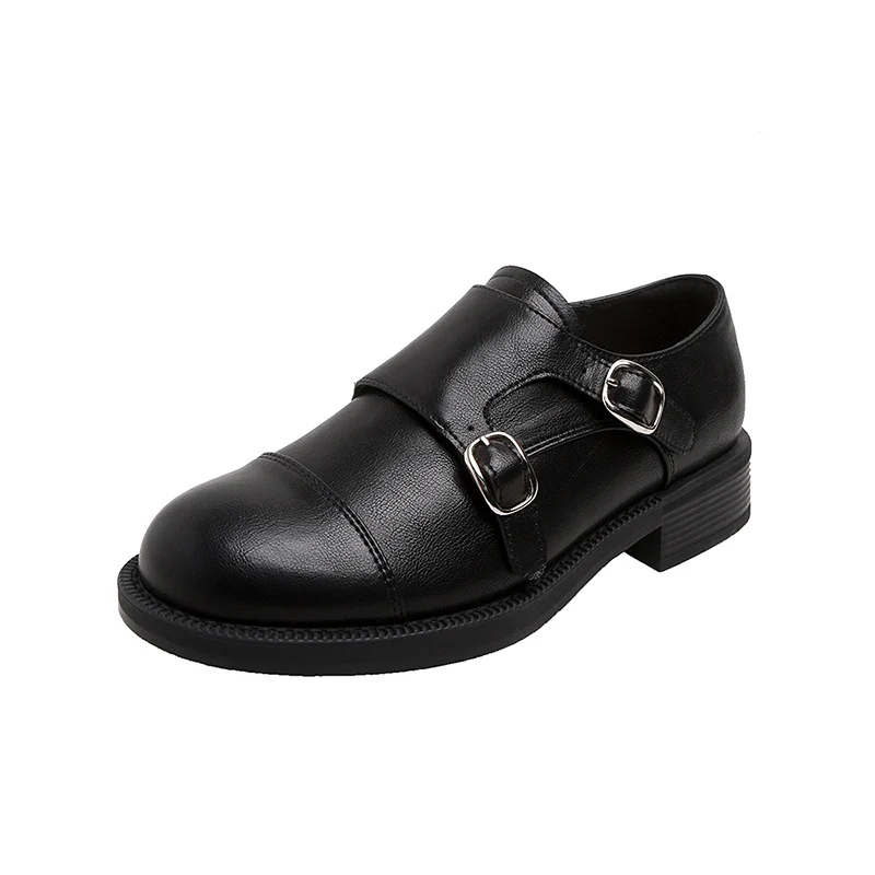 Damen Doppel-Monkstrap-Brogues aus Glattleder mit Brogue-Perforation und Komfortfußbett Nord Taschen