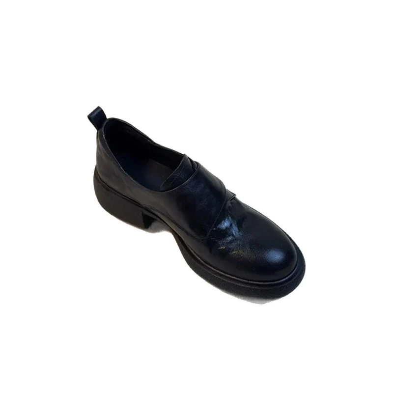 Damen Chunky Loafer mit Plateau-Blockabsatz und verstellbarem Klettriemen Nord Taschen