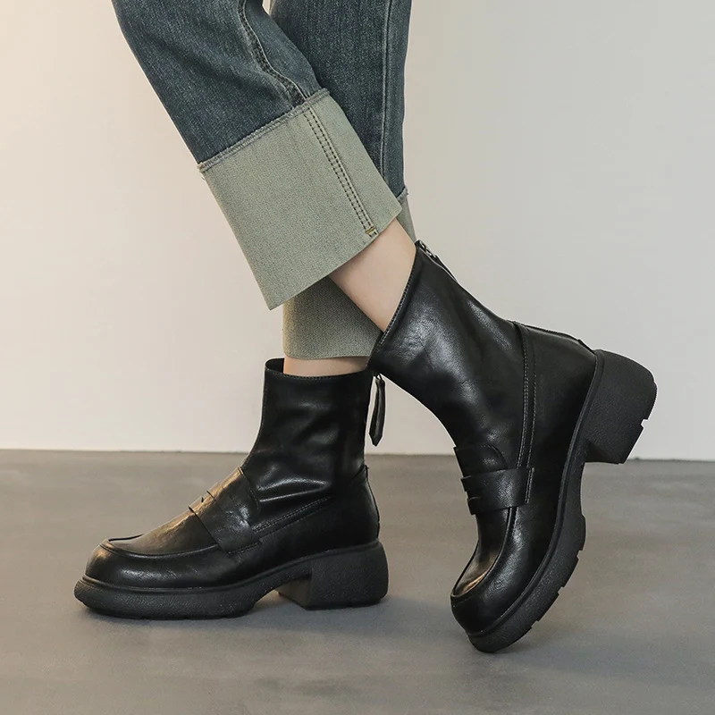 Damen Ankleboot im Loafer‑Moccasin‑Look mit sculpted Blockabsatz und Zuglasche Nord Taschen