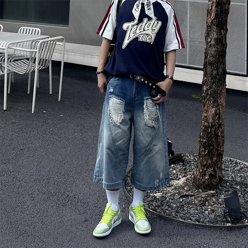 Herren Trendige Weitbein-Jeans Nord Taschen