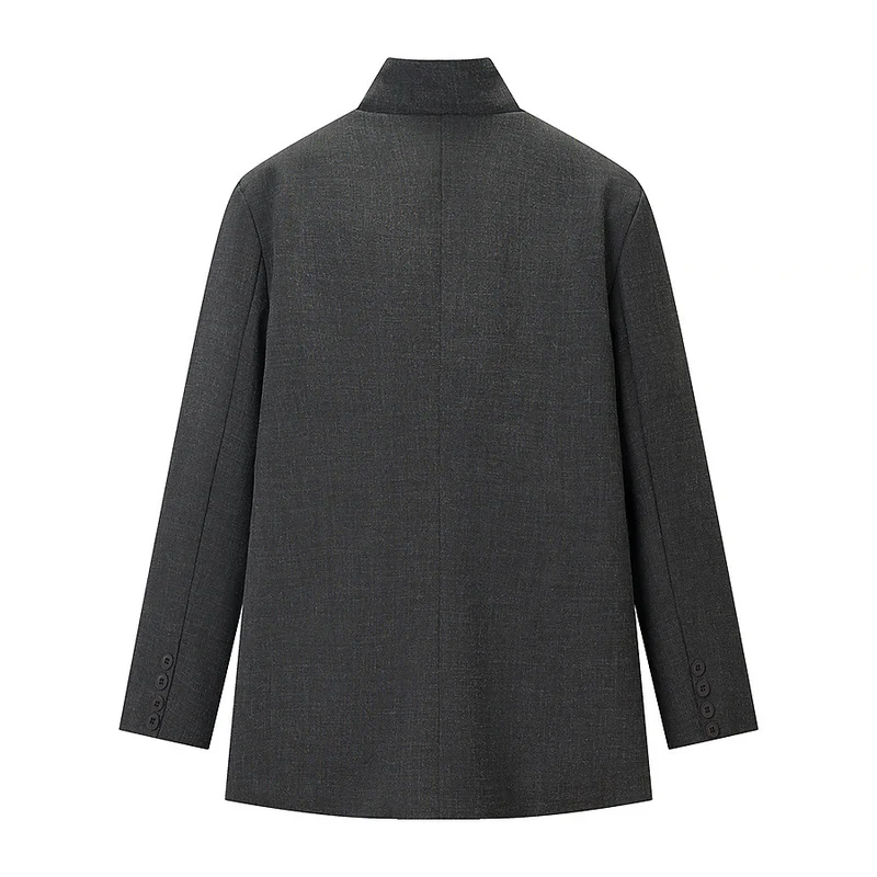 Herren Kurzer Stehkragen-Blazer mit verdeckter Knopfleiste und Pattentaschen Nord Taschen
