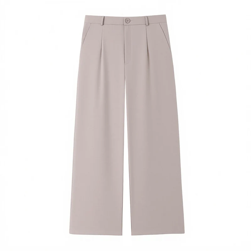 Damen Zweiteiliges tailliertes Weste- und Palazzo-Hosen-Set mit Bindegürtel Nord Taschen