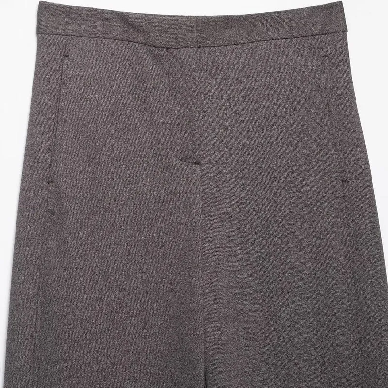 Damen Zweiteiliges Set aus Cropped-Boxy-Jacke mit Stehkragen und hochtaillierter weiter Hose Nord Taschen