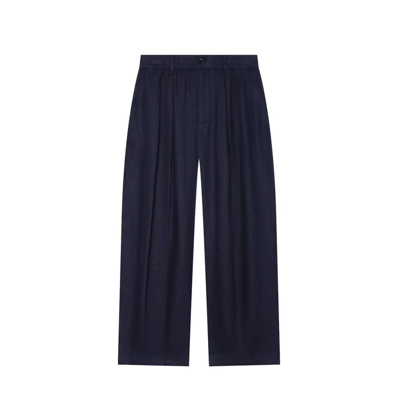 Damen Zweiteiliges Satin-Set mit weichem Oversized-Hemd und hochgeschnittener Palazzo-Hose Nord Taschen