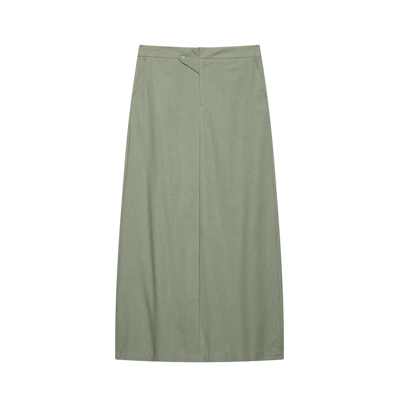 Damen Zweiteiliges Hemd- und Midirock-Set in lockerer Passform Nord Taschen