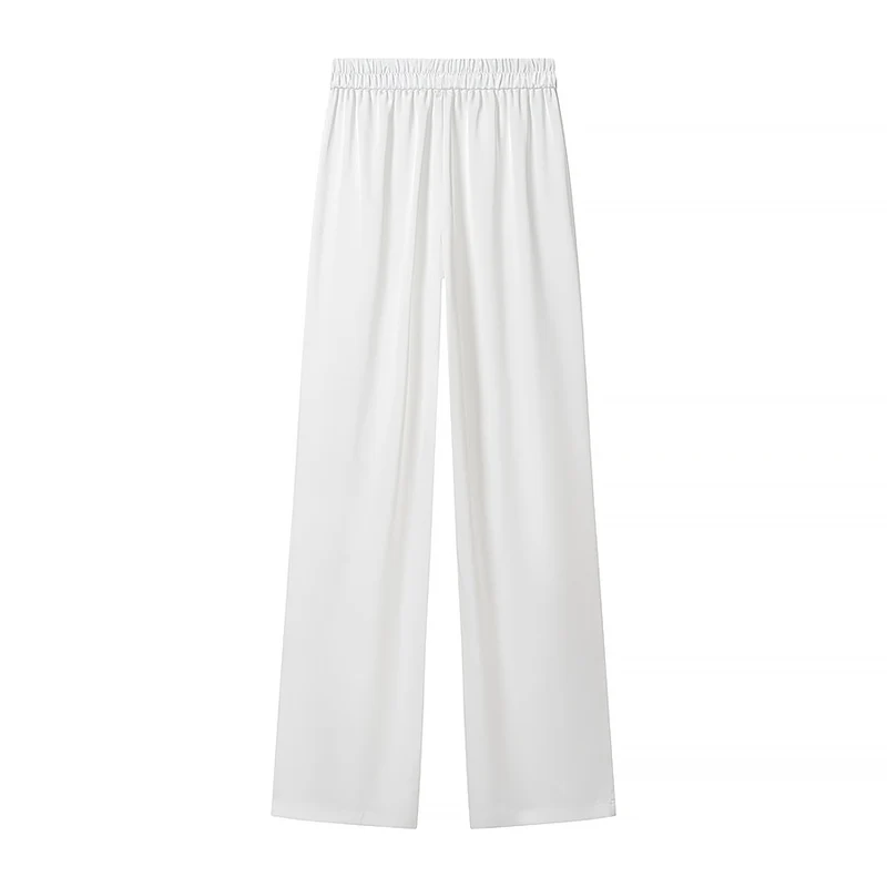 Damen Zweiteiliges Ensemble aus fließendem Cape mit asymmetrischem Saum und hochtaillierter Weitbein‑Hose Nord Taschen
