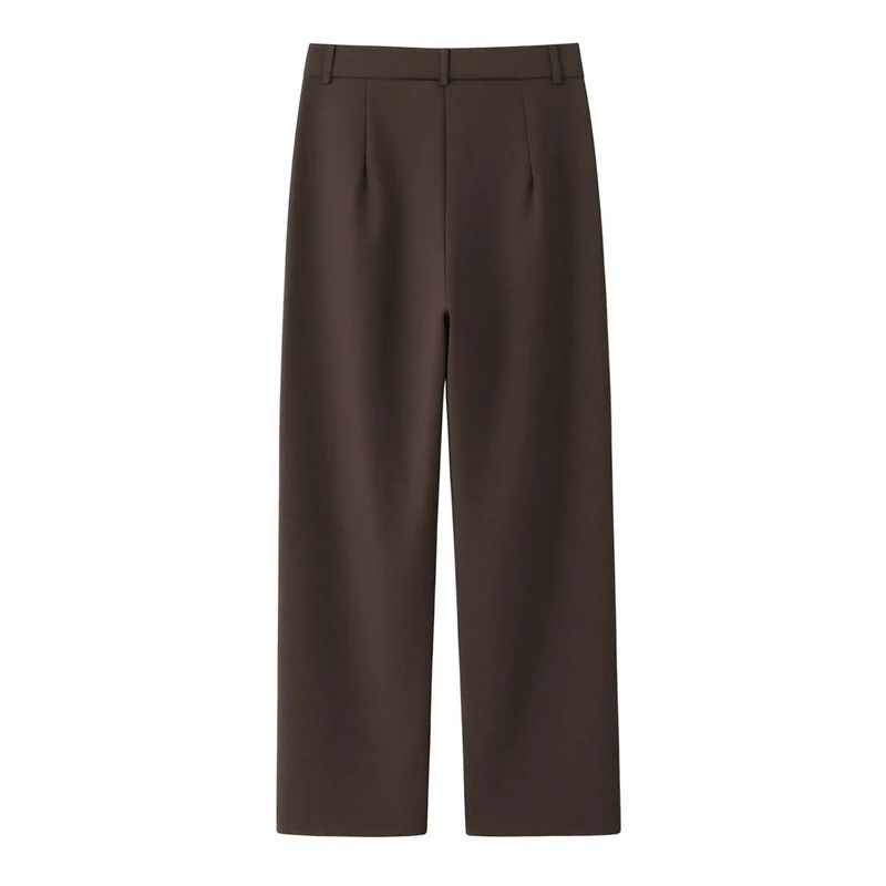 Damen Zweiteiliges Blazer-Set mit Wickelgürtel und weiter Bundfaltenhose Nord Taschen