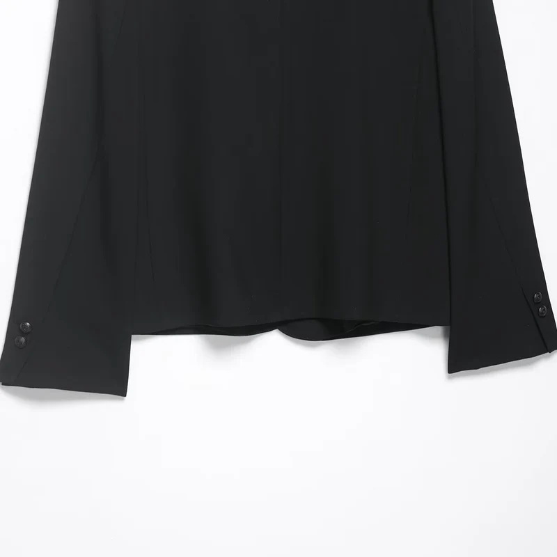 Damen Zweiteiliges Anzugs-Set mit Kurzblazer im Mandarinkragen und Highwaist-Weitbein-Hose Nord Taschen
