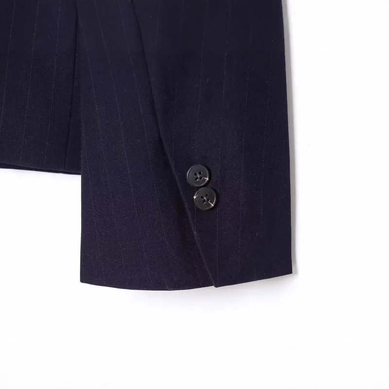 Damen Zweiteiliges Anzug-Set mit asymmetrischem Stehkragen-Blazer und weiter Palazzohose Nord Taschen