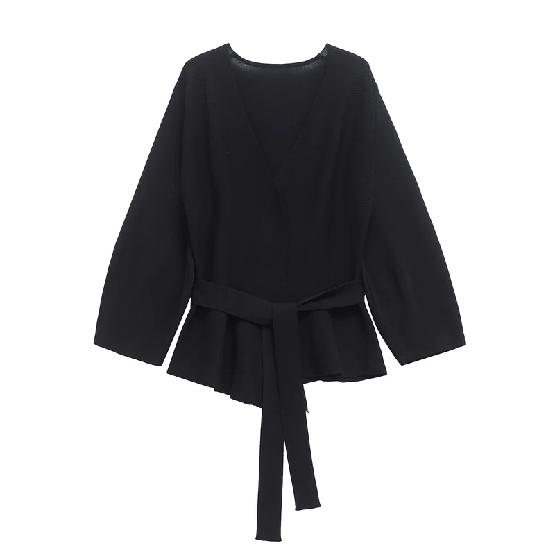 Damen Wickeljacke mit Taillengürtel und Volant-Saum Nord Taschen