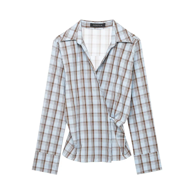 Damen Wickelbluse mit Knoten-Detail und klassischem Hemdkragen Nord Taschen