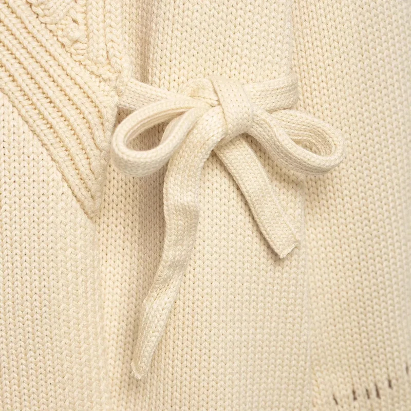 Damen Wickel-Strickcardigan mit Schalkragen und Bindegürtel Nord Taschen
