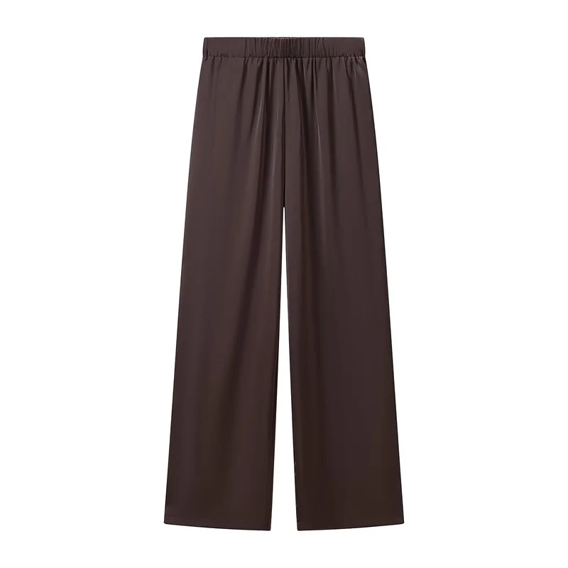 Damen Weite Palazzohose mit elastischem Bund und fließender Satin‑Optik Nord Taschen