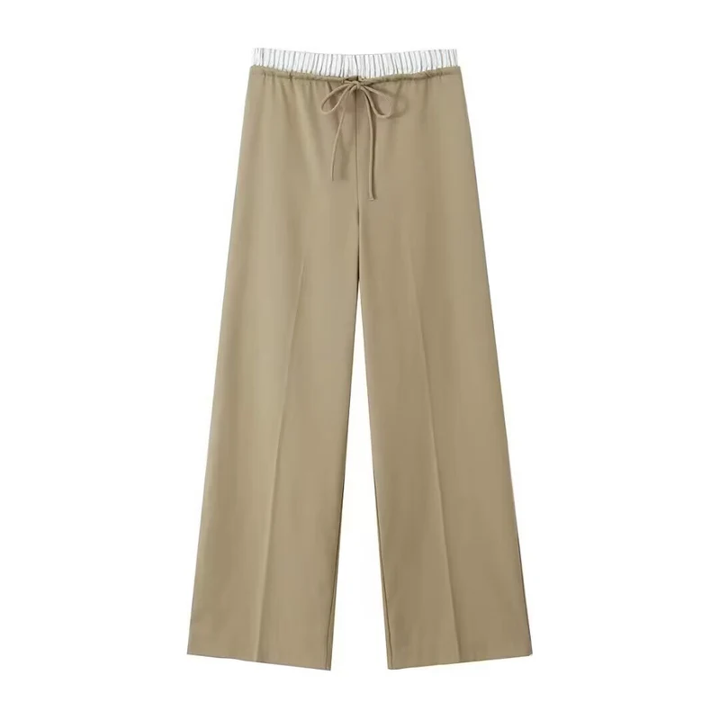 Damen Weite Palazzo‑Hose mit Tunnelzugbund und feiner Bügelfalte Nord Taschen
