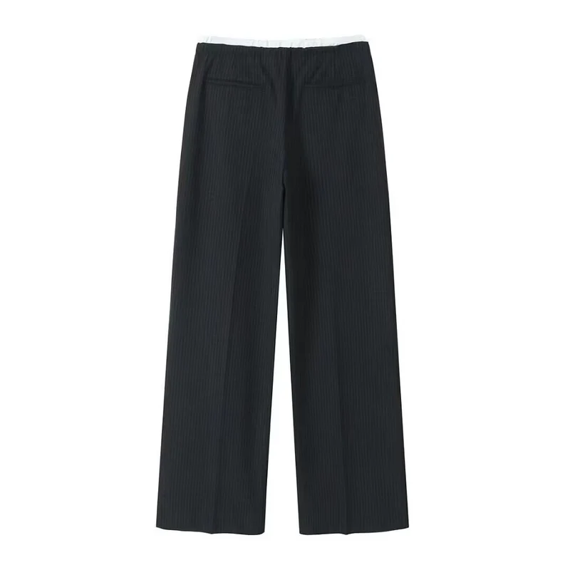 Damen Weite Palazzo‑Hose mit Tunnelzugbund und feiner Bügelfalte Nord Taschen