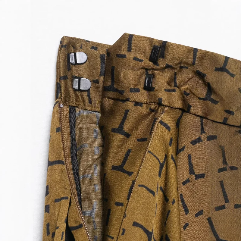 Damen Weite Palazzo-Hose mit asymmetrischem Volantsaum Nord Taschen