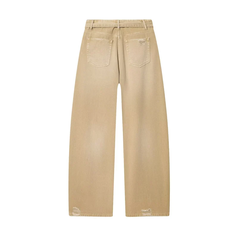 Damen Weite Highwaist-Jeans im Carpenter-Stil mit Distressed-Details Nord Taschen
