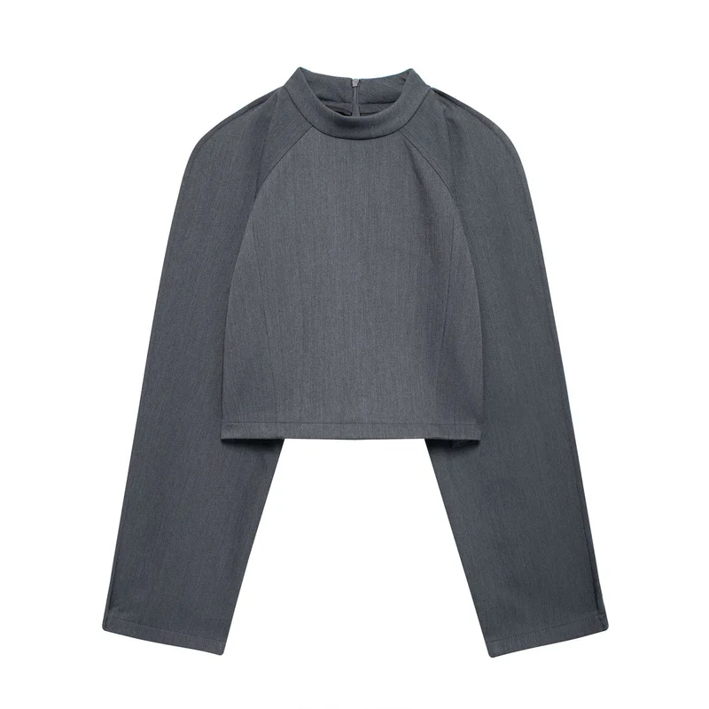 Damen Weite Highwaist-Hose mit Mittelnaht und Frontschlitz Nord Taschen