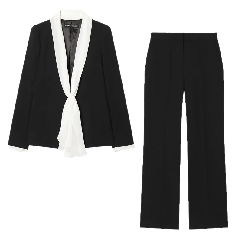 Damen Weite High‑Waist-Hose mit elastischem Bund, Bügelfalte und Seitentaschen Nord Taschen
