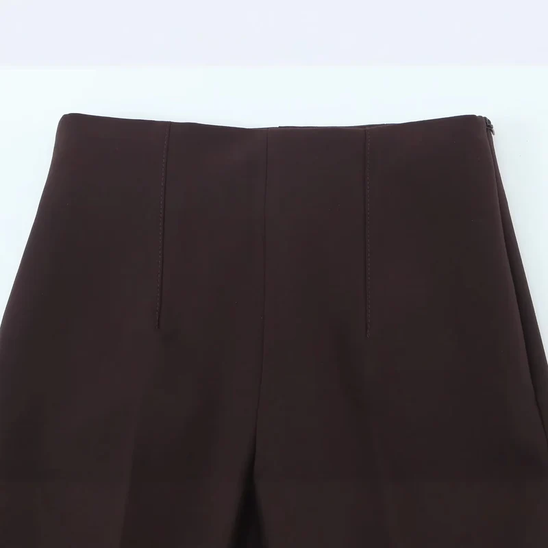 Damen Weite High‑Waist‑Hose mit Bundfalte und seitlichen Beinschlitzen Nord Taschen