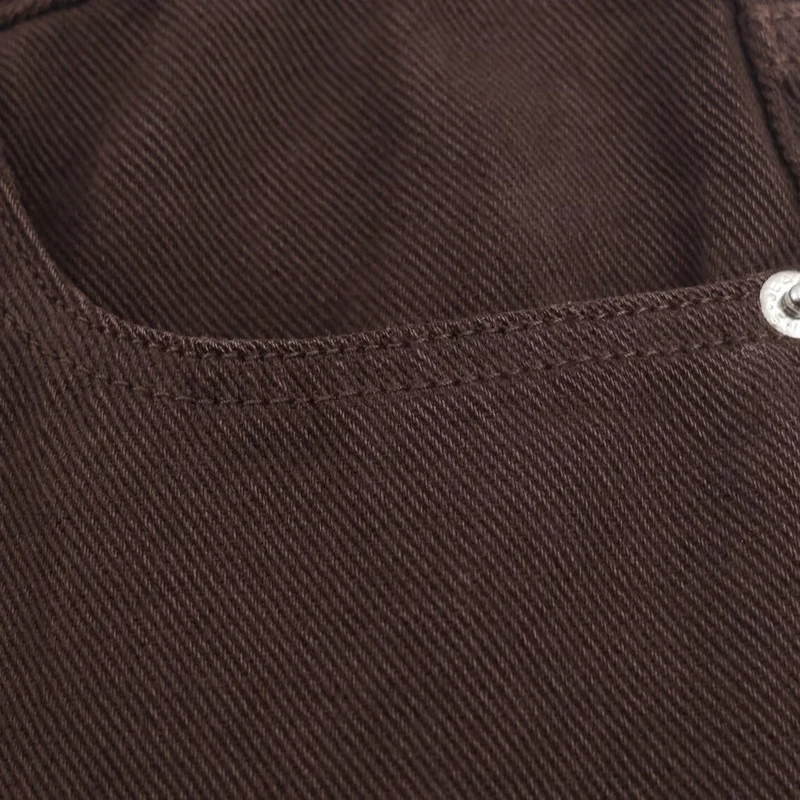 Damen Weite High‑Waist Fünf‑Taschen‑Hose aus Canvas mit geradem Bein Nord Taschen