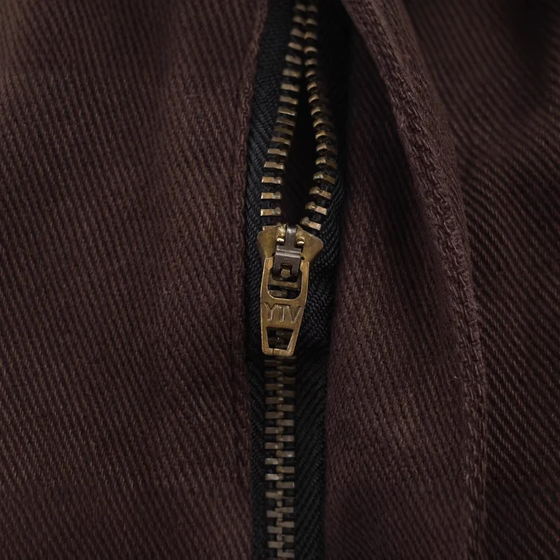 Damen Weite High‑Waist Fünf‑Taschen‑Hose aus Canvas mit geradem Bein Nord Taschen