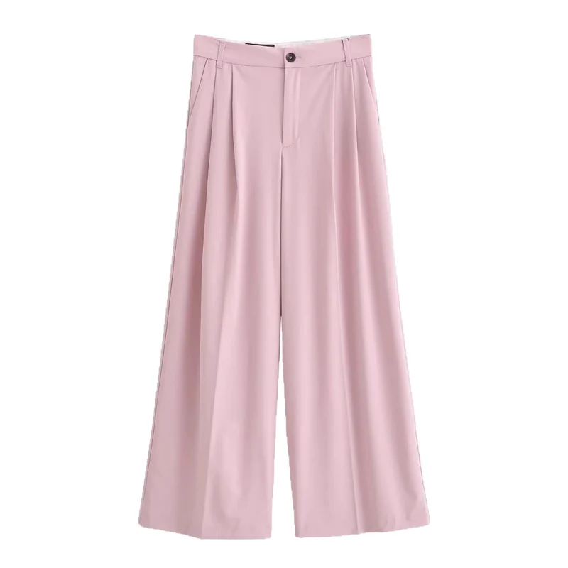 Damen Weite High‑Waist Bundfaltenhose mit weitem Bein Nord Taschen