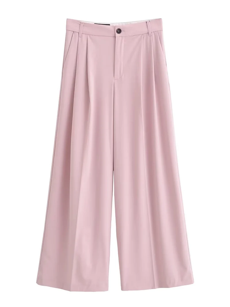 Damen Weite High‑Waist Bundfaltenhose mit weitem Bein Nord Taschen