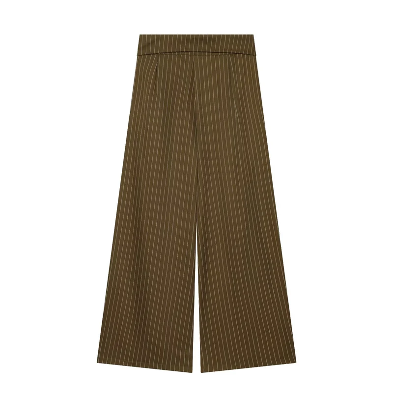 Damen Weite Culotte-Hose mit hohem Bund, Kordelzug und vorderseitigen Beinschlitzen Nord Taschen
