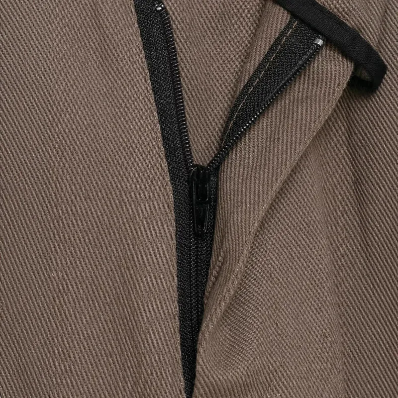 Damen weite Cargo-Cropped-Hose mit hoher Taille und aufgesetzten Taschen Nord Taschen