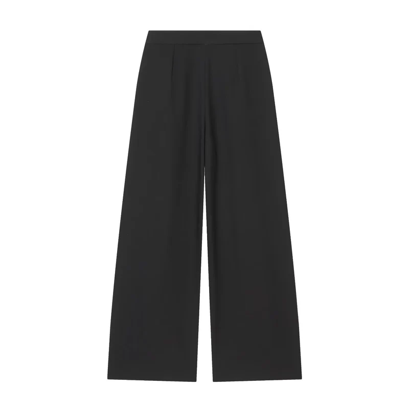 Damen Weite Bundfalten‑Hose mit hohem Bund und Drapierten Vorderfalten Nord Taschen