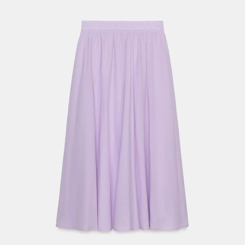Damen Weicher A-Linien-Midirock mit elastischem Gummibund und fließender Chiffon‑Optik Nord Taschen