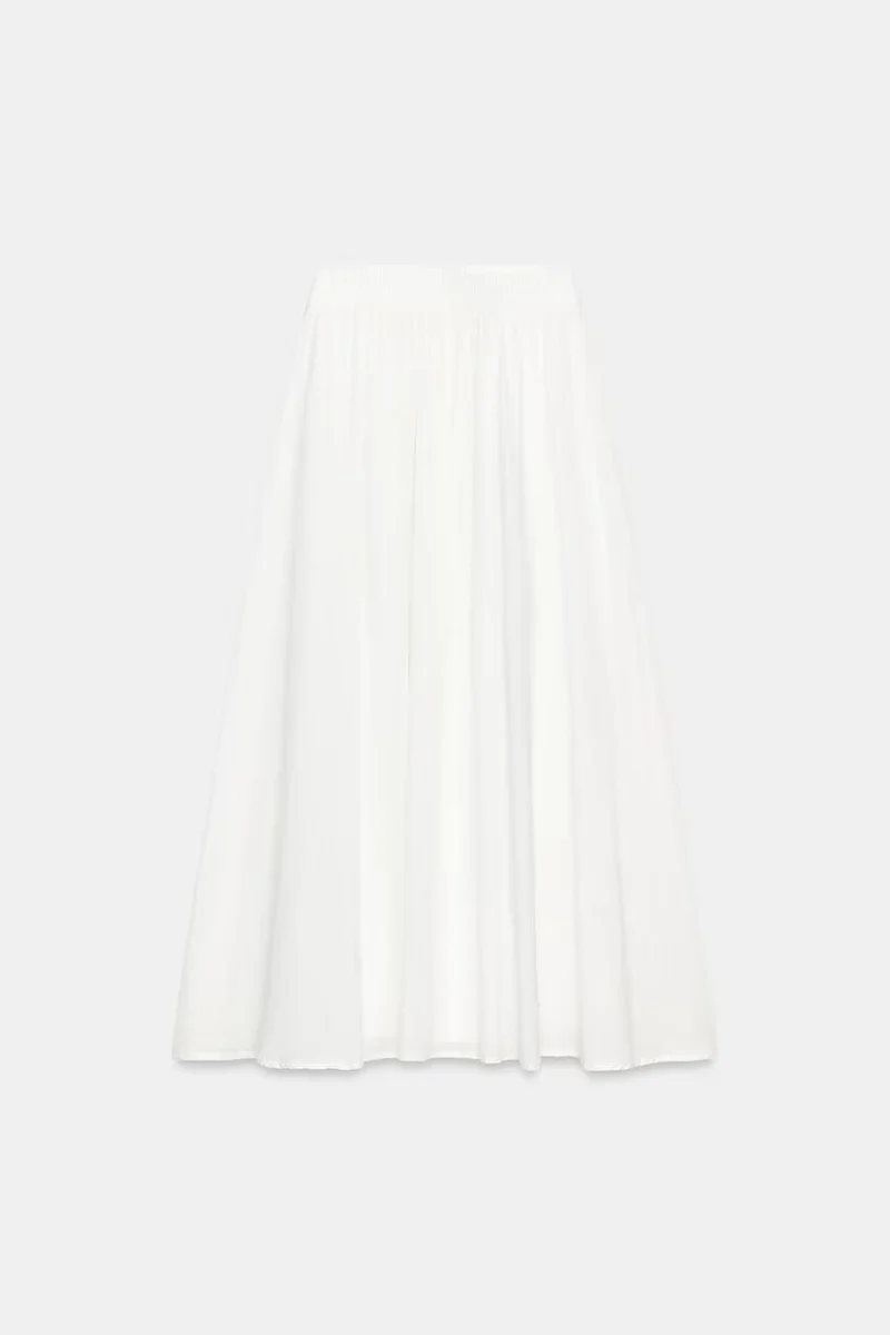 Damen Weicher A-Linien-Midirock mit elastischem Gummibund und fließender Chiffon‑Optik Nord Taschen