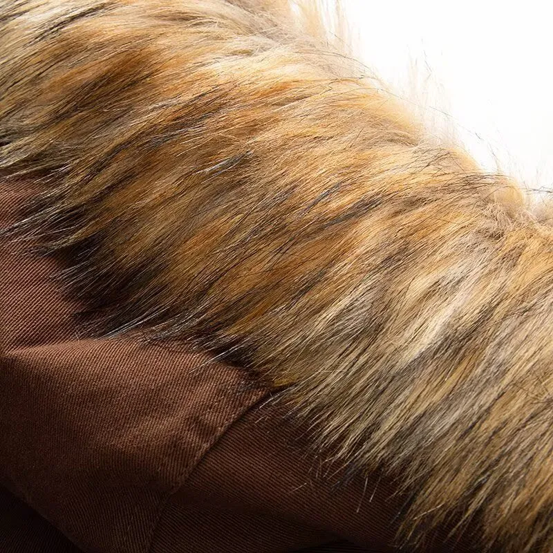 Damen Wattierte Parka-Jacke mit Teddyfutter und Kunstpelzkapuze Nord Taschen