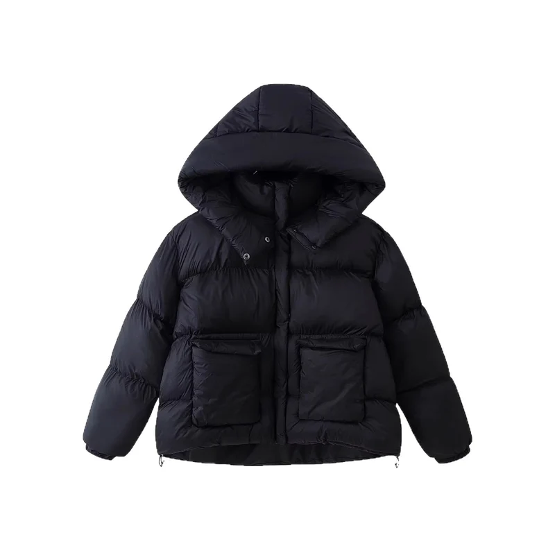 Damen Wattierte Oversize-Parka mit XXL-Kapuze und Klappentaschen Nord Taschen
