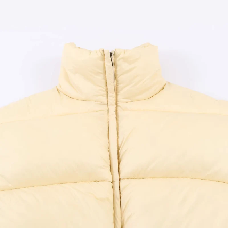 Damen Wattierte Kurzjacke mit Tunnelzug‑Taillierung und hohem Stehkragen Nord Taschen