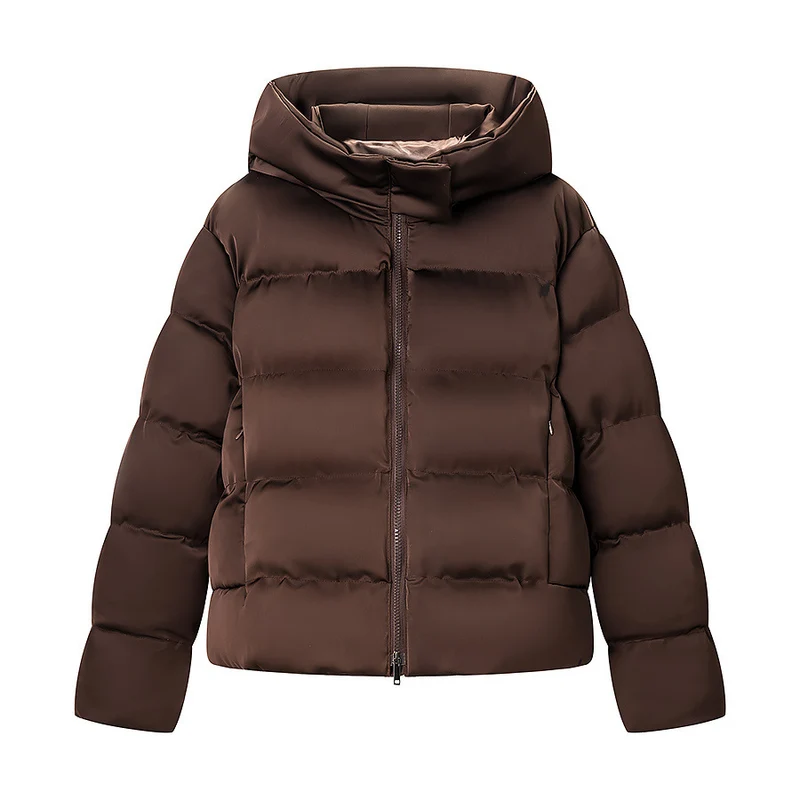 Damen Wärmende Kurz-Steppjacke mit Oversize-Kragen und 2‑Wege‑Reißverschluss Nord Taschen