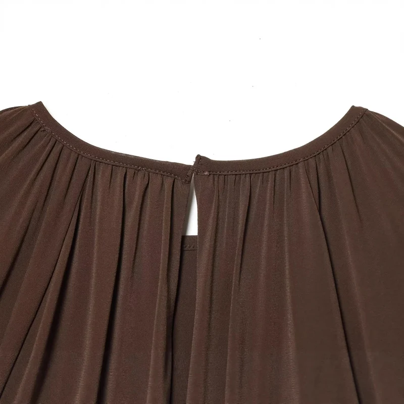 Damen Voluminöse Plissee-Bluse mit weiten Raglanärmeln und elastischem Bund Nord Taschen