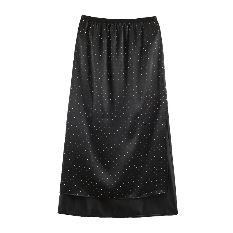Damen Unterrock mit gepunktetem Mesh‑Überwurf und elastischem Bund Nord Taschen