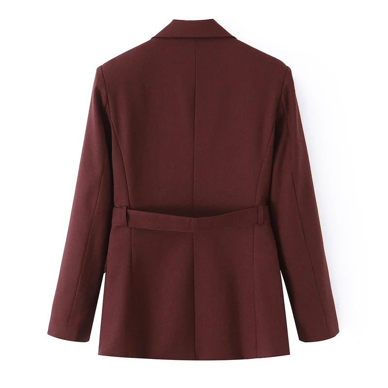 Damen Tailliertes Blazer- und Midirock-Set mit Zierkettengürtel Nord Taschen
