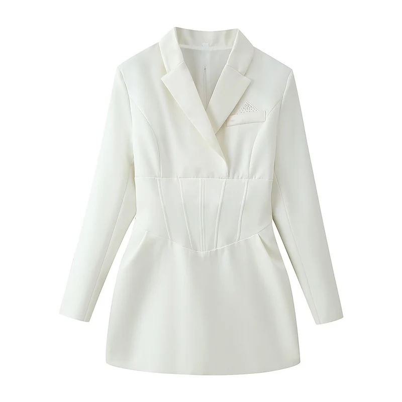 Damen tailliertes Blazer-Minikleid mit Korsettnähten Nord Taschen
