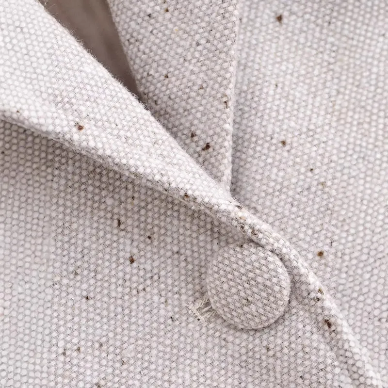 Damen Taillierter Bouclé‑Blazer mit Wiener Nähten und verdeckter Knopfleiste Nord Taschen