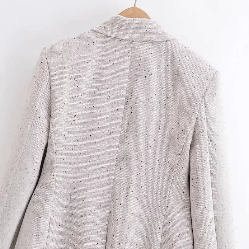 Damen Taillierter Bouclé‑Blazer mit Wiener Nähten und verdeckter Knopfleiste Nord Taschen