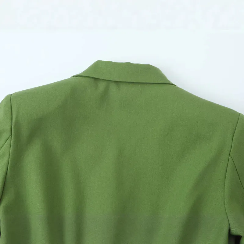 Damen Taillierter Blazer mit Tunnelzug-Taille, Reverskragen und Schmuckknöpfen Nord Taschen
